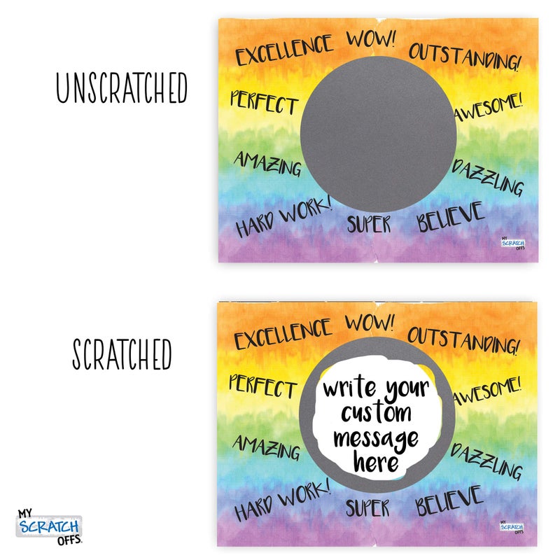 My Scratch Offs Positive Affirmations DIY Make Your Own Scratch Offs Watercolor Rainbow 20 Pk Cards & Stickers - Image 4